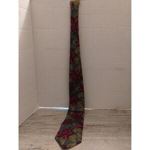 Wembley Floral Print Tie For Men 57" Long Multicolor Polyester